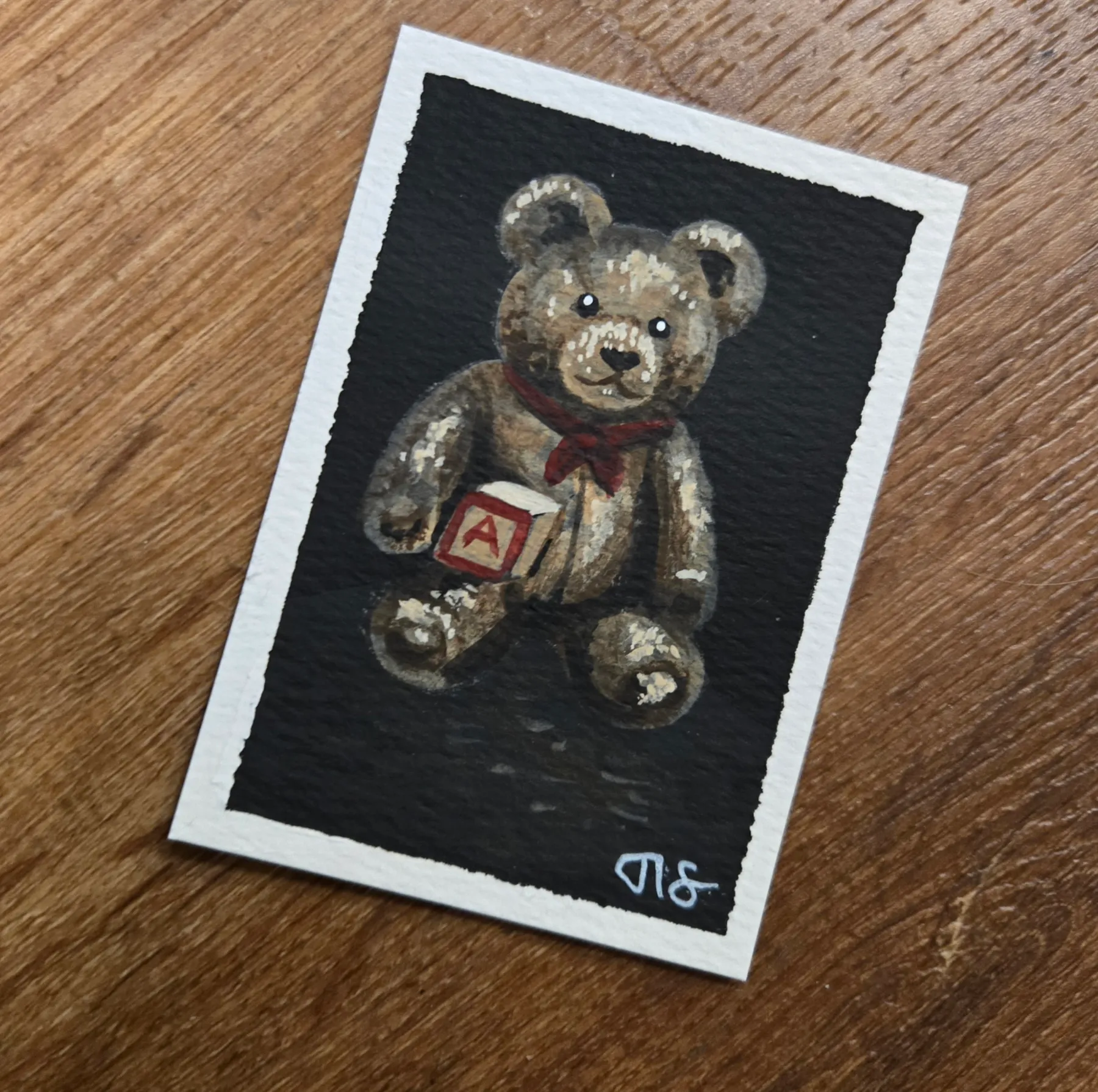 Teddy aceo art card