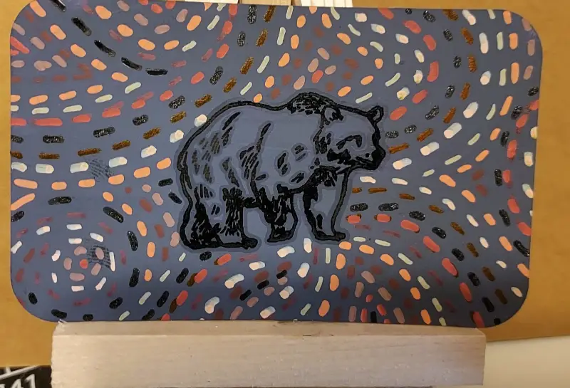 Whimsical Bear aceo art card