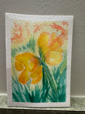 Daffodils aceo art card thumbnail 2