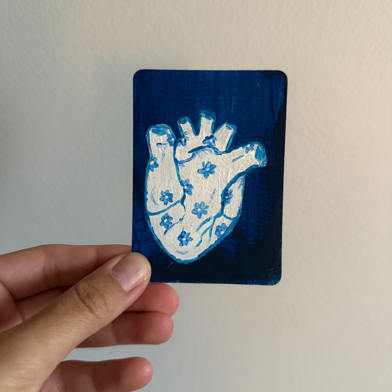 Original Anatomical Heart ACEO | Blue Hearts Vol. 1 #1/3 aceo art card