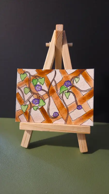 The Vibrant Garden: Morning Glory aceo art card