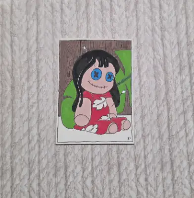 Original aceo. Voodoo lilo. aceo art card thumbnail 2