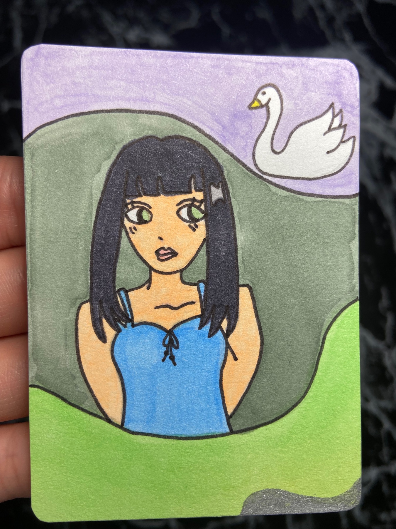 Almost Comfortable aceo art card