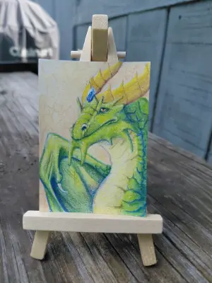 Hawthorne of Spring - Seasonal Dragons 1/4 aceo art card thumbnail 2
