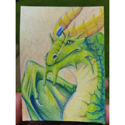Hawthorne of Spring - Seasonal Dragon 1/4 aceo art card thumbnail 1
