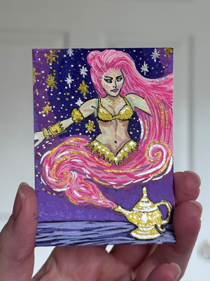 Genie in a bottle aceo art card thumbnail 2