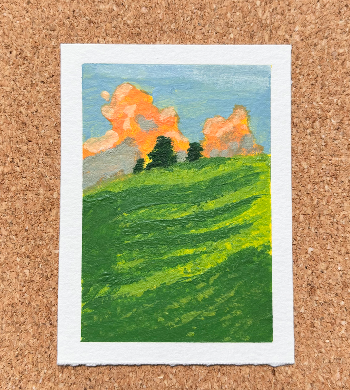 Sunset Shadows aceo art card