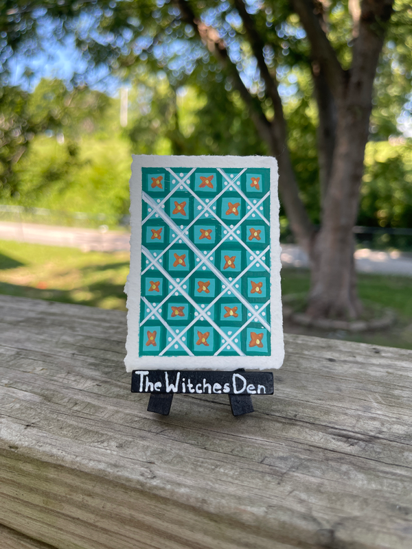 Brigid - Medieval floral motif aceo art card