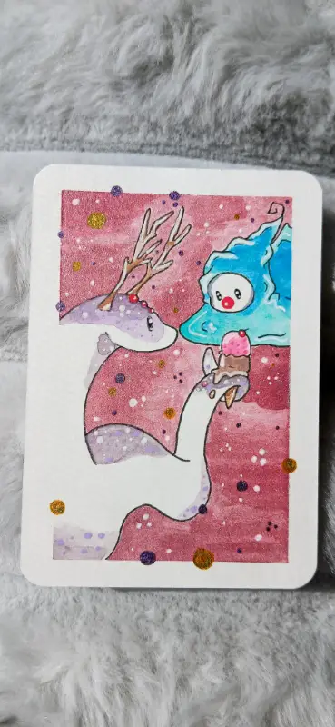 Ice Cream and Glitter🍨 aceo art card
