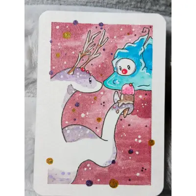 Ice Cream and Glitter🍨 aceo art card thumbnail 1