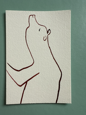 Cave bear aceo art card thumbnail 1