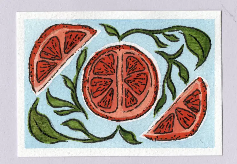 Orangish aceo art card