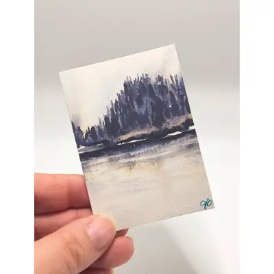Twilight Pines aceo art card thumbnail 2