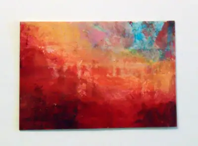 Morning Landscape Original Oil Painting ACEO aceo art card thumbnail 2