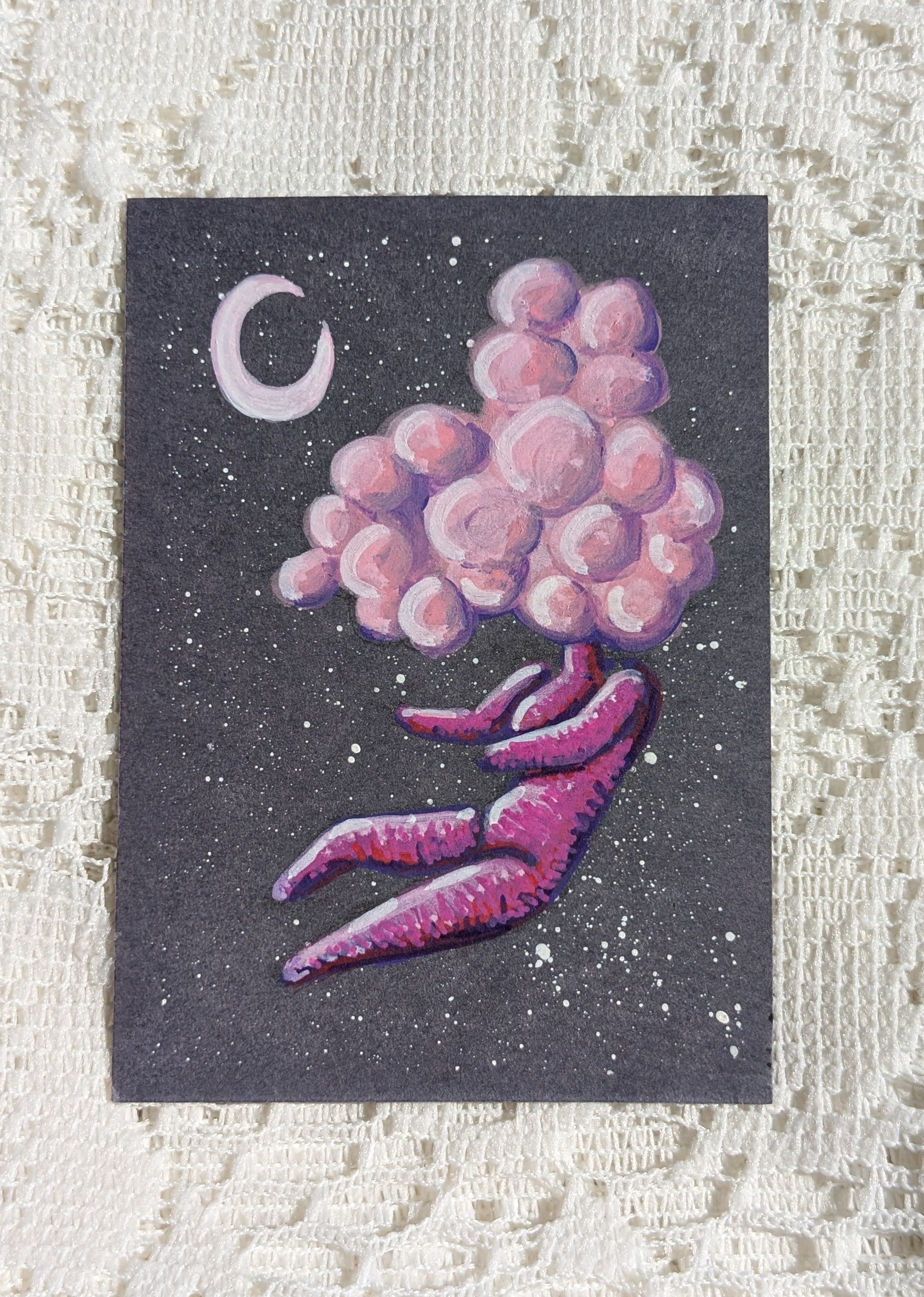 "Drifting" aceo art card