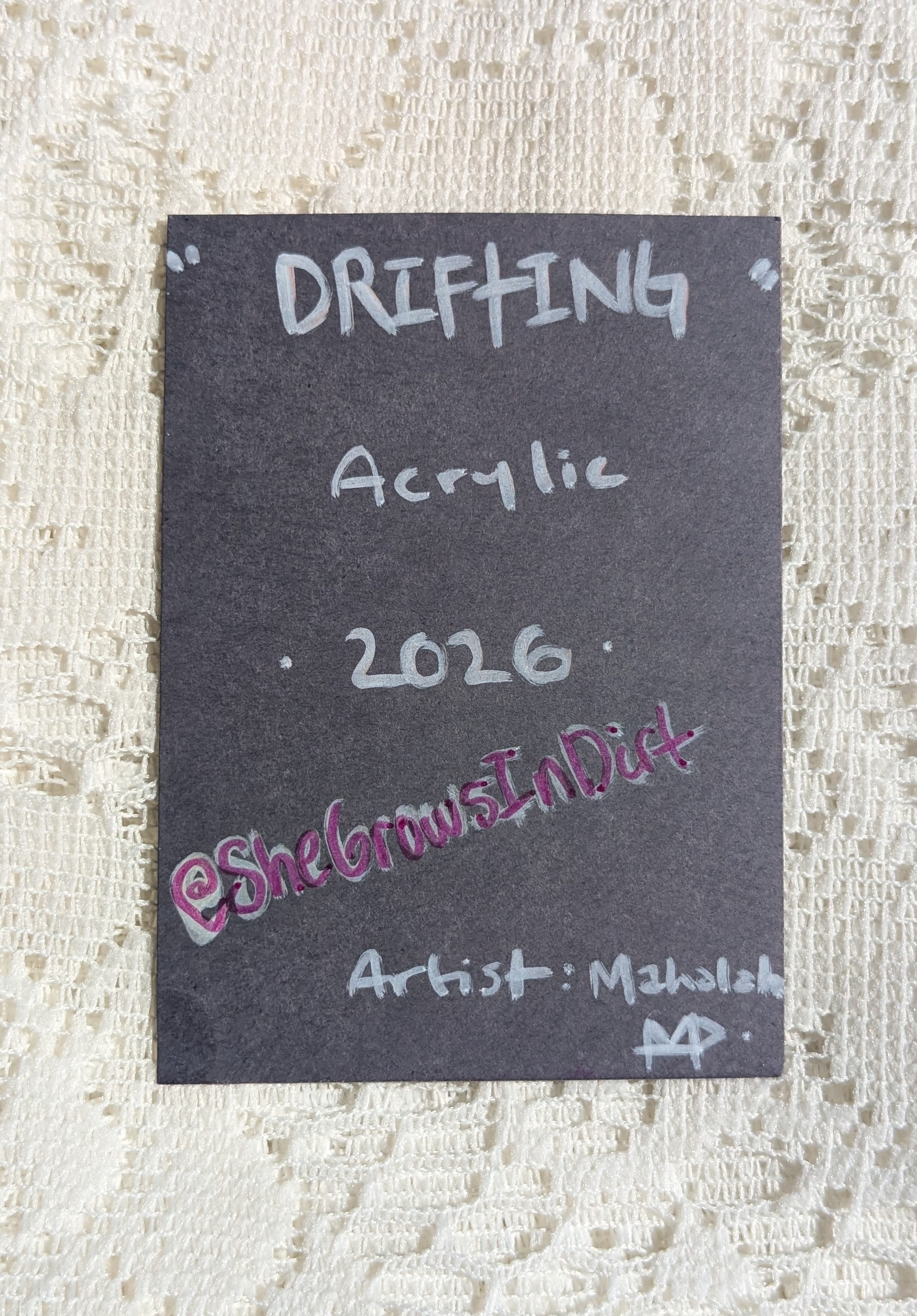 "Drifting" aceo art card thumbnail 2