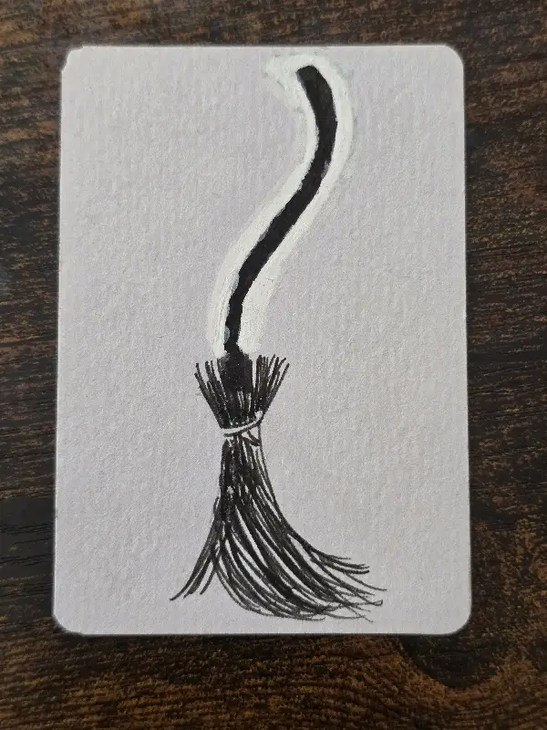 Witch's Broom #3 aceo art card