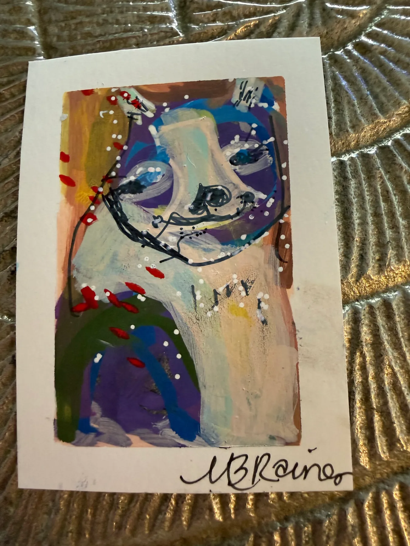 One Paw in the Dream - Six Cats, Six Secrets Series by MB Raines - Surprise Haiku aceo art card