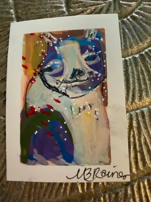 One Paw in the Dream - Six Cats, Six Secrets Series by MB Raines - Surprise Haiku aceo art card thumbnail 1