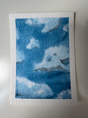 Abstract Cloudy Sky aceo art card thumbnail 1