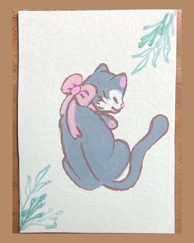 Pink Ribbon Companion aceo art card