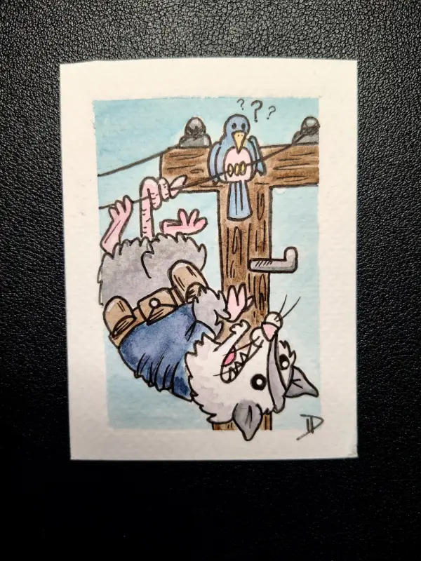 "Lineman" aceo art card
