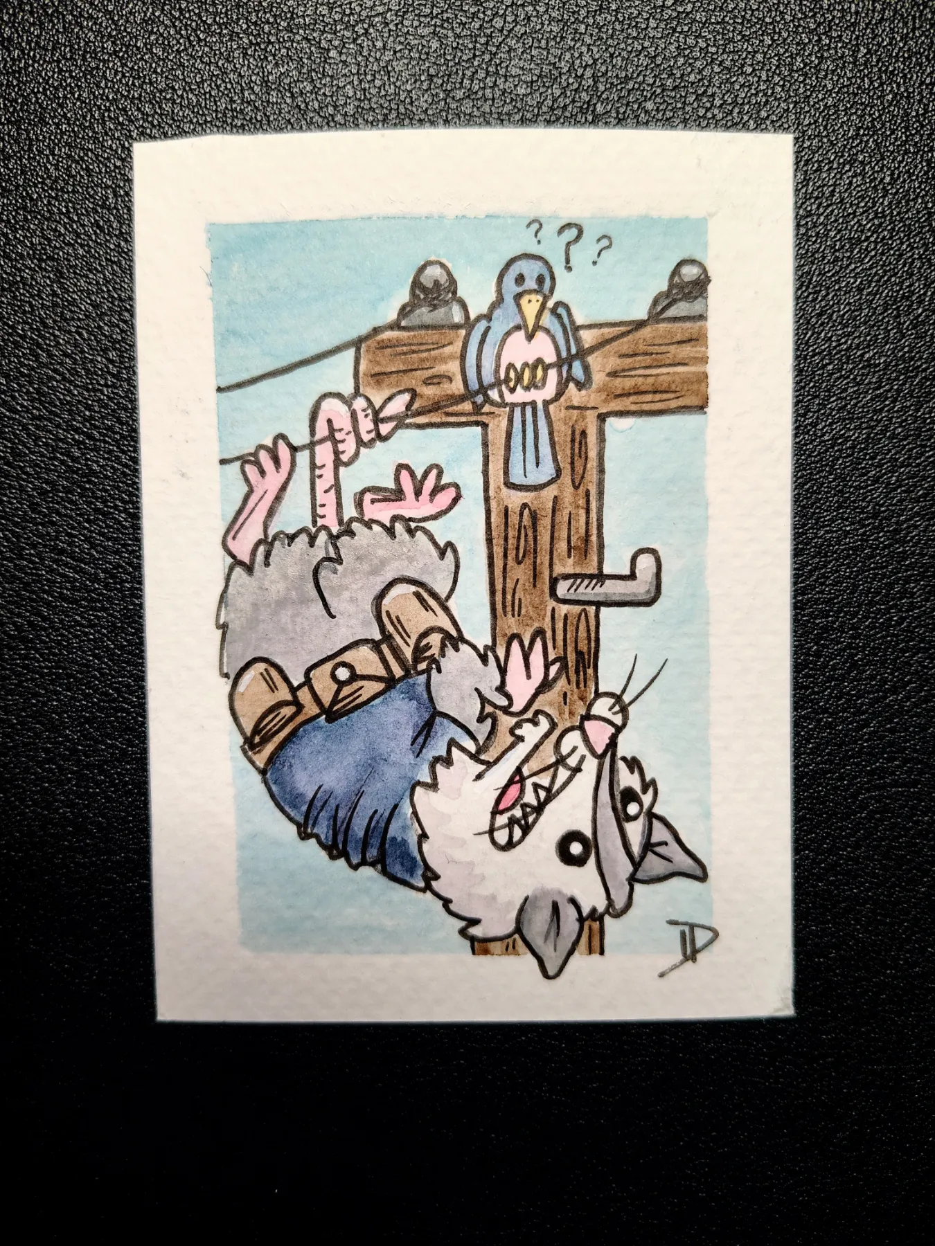 "Lineman" aceo art card