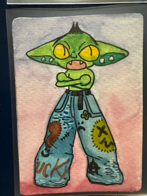 Big Pants, Big Attitude aceo art card thumbnail 1
