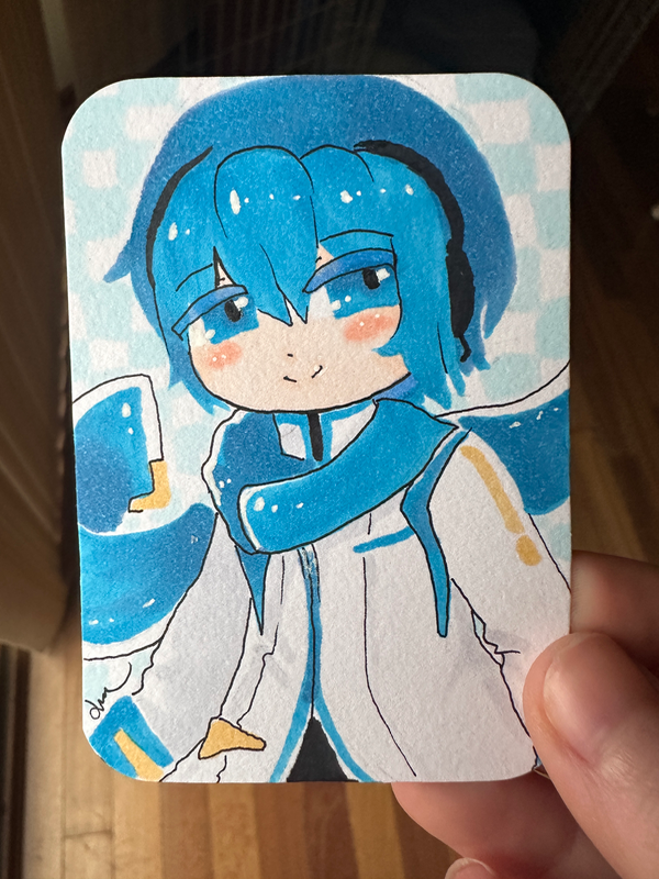 Vocaloid Kaito Copic Illustration ACEO Original Card aceo art card