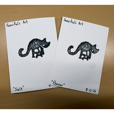 Salt and Pepper aceo art card thumbnail 2