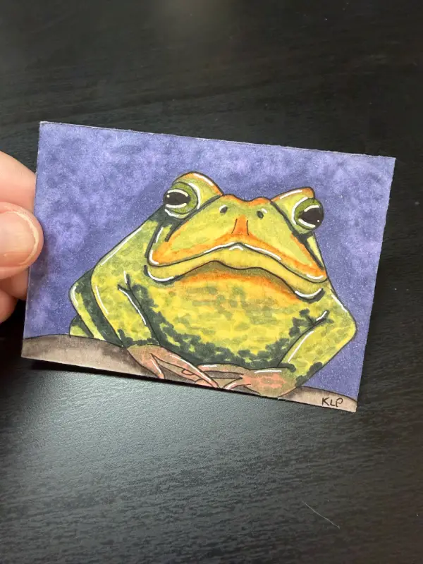 Smug Toad aceo art card
