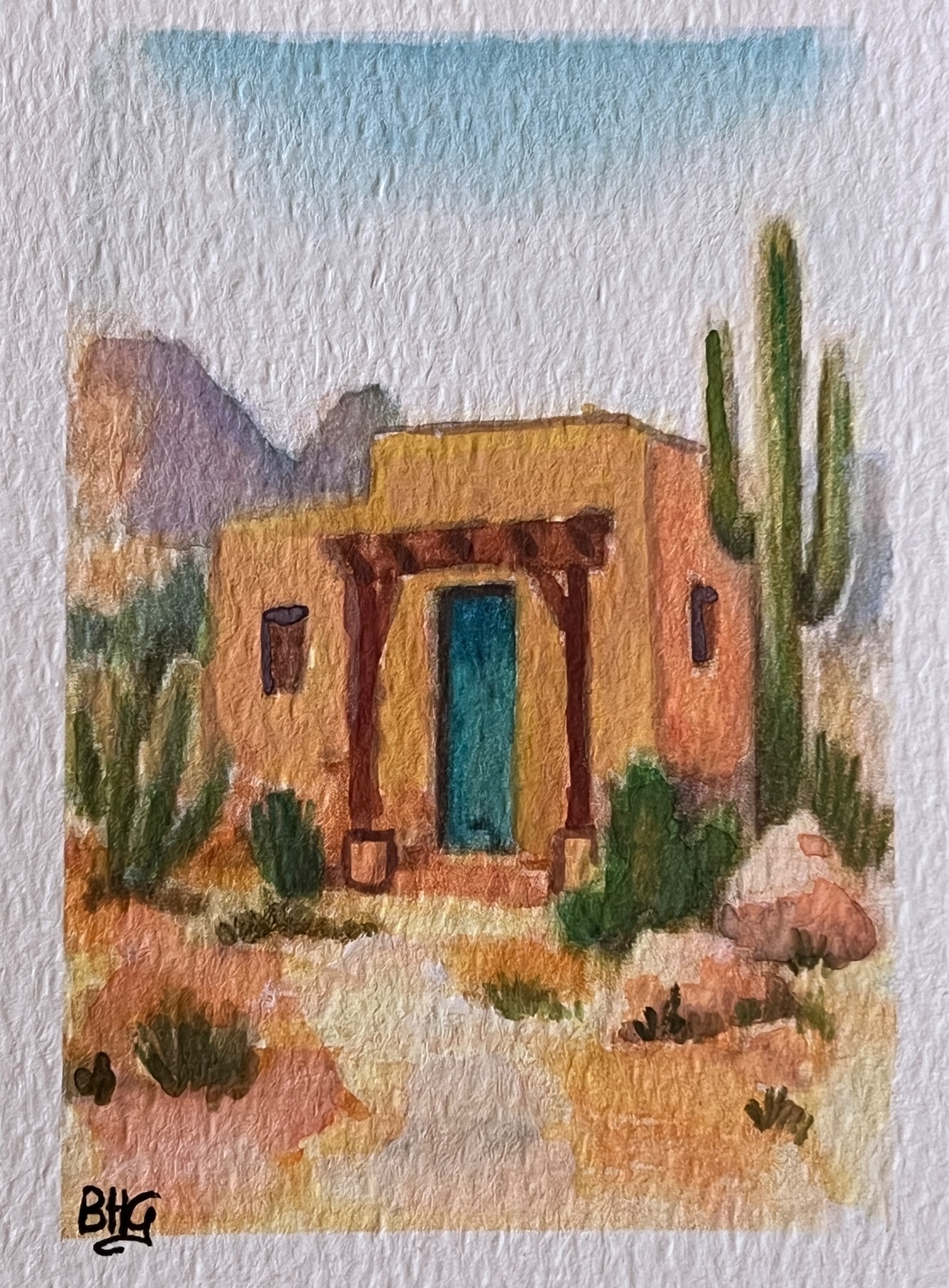Adobe House 3 aceo art card