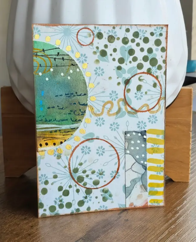 Quiet Garden Circles aceo art card