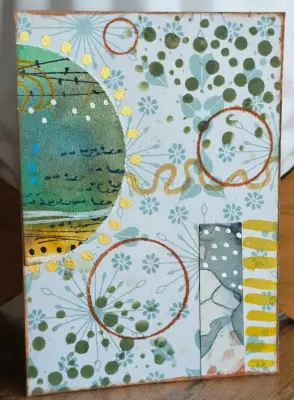 Quiet Garden Circles aceo art card thumbnail 2