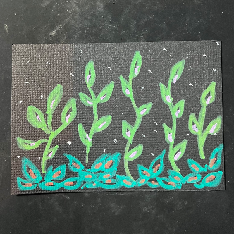 Climbing Vines aceo art card