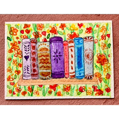 Folklore Bookshelf aceo art card thumbnail 1
