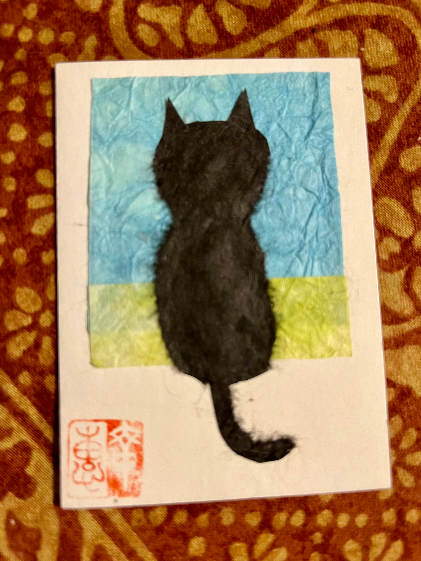 Kuro ( a cat named black) aceo art card