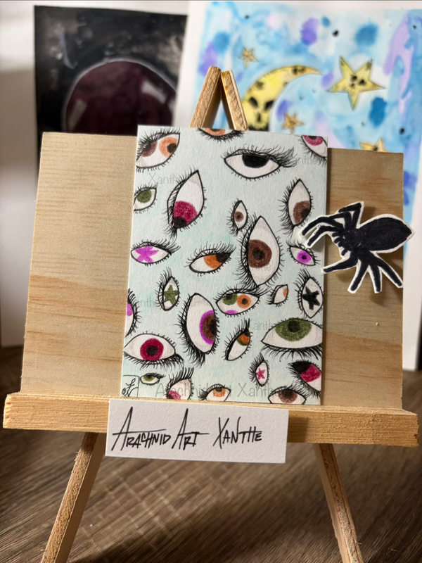 WATCHED |COPIC markers, colored pencil aceo art card