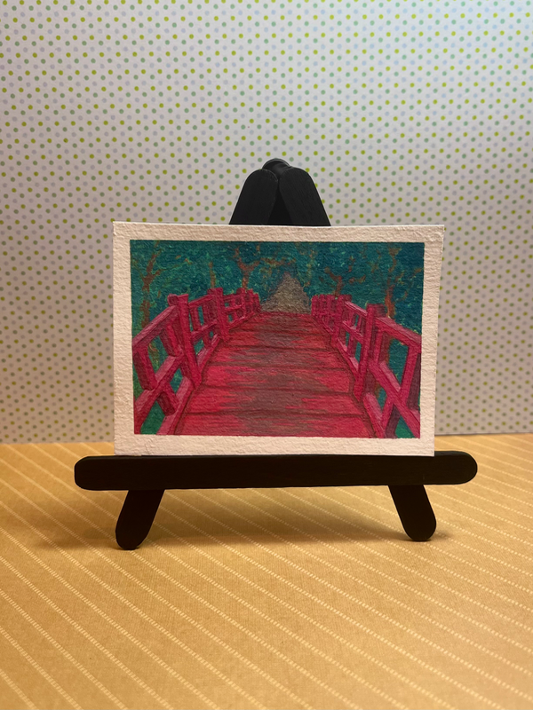 Red Bridge aceo art card