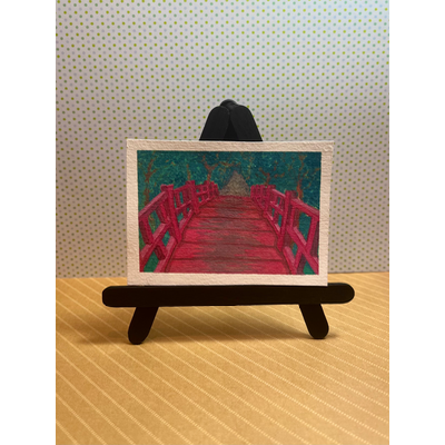 Red Bridge aceo art card thumbnail 1