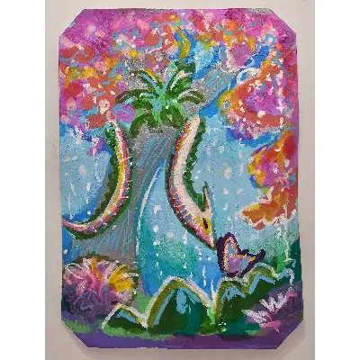 Dragon Snake aceo art card thumbnail 1