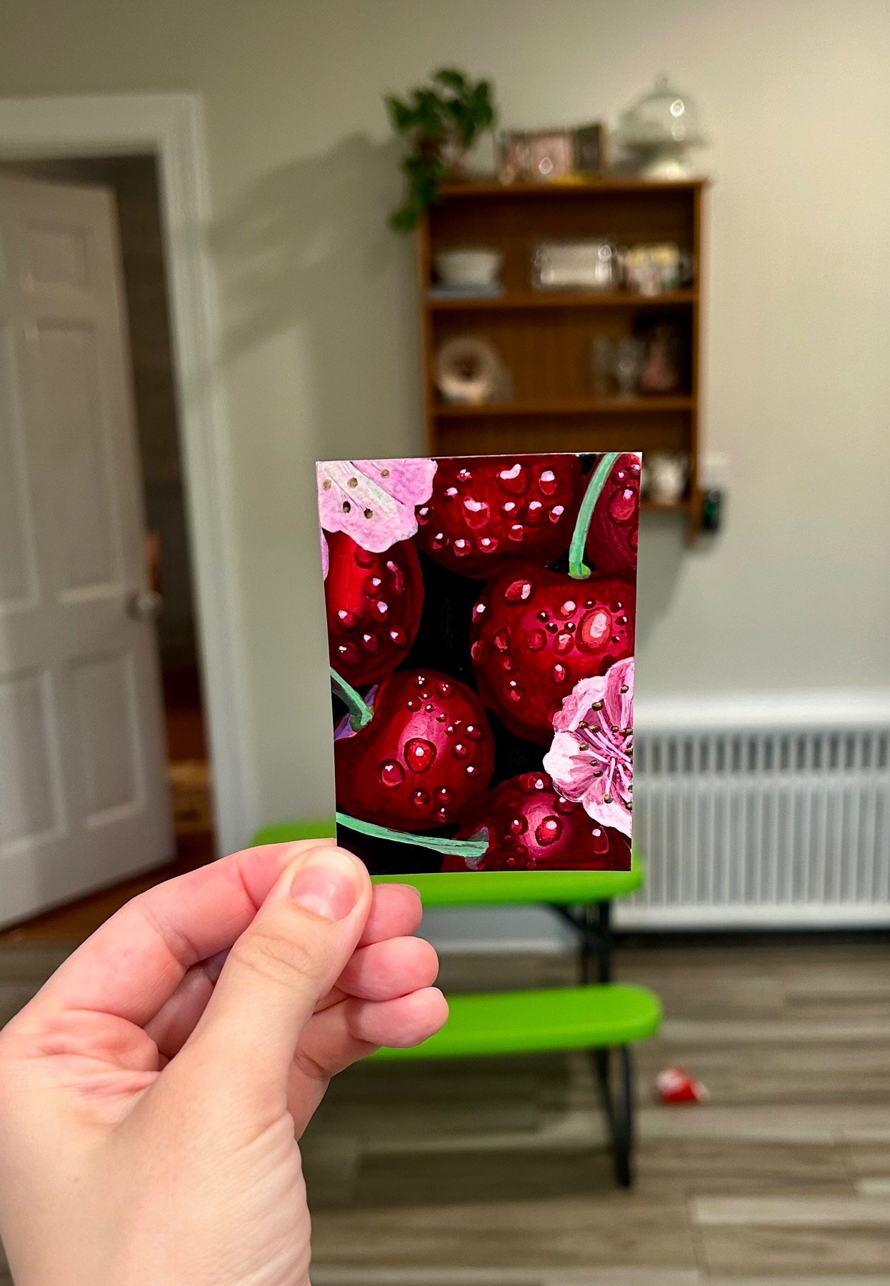 Cherry Kissed aceo art card