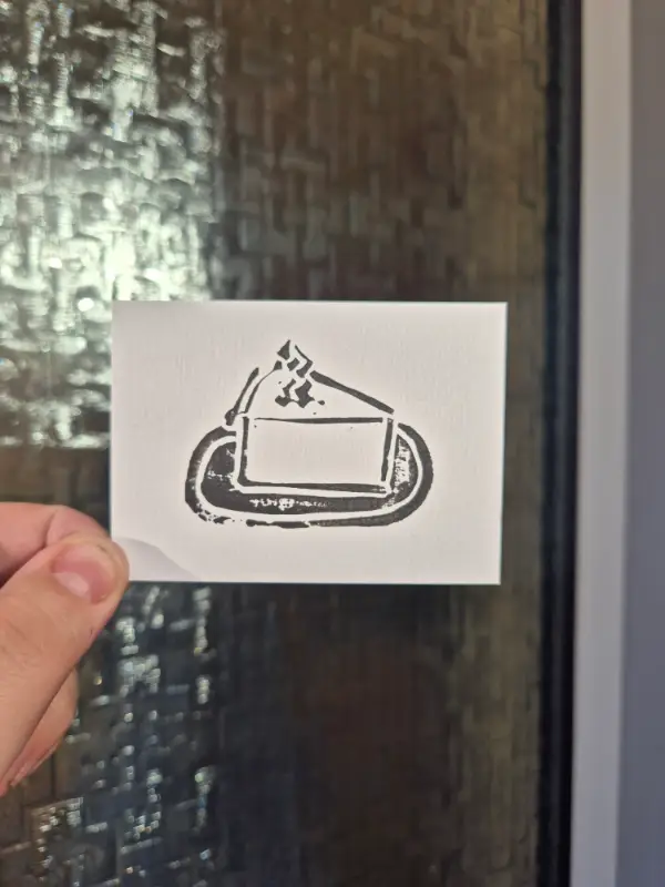 Pie - Diner Series - Original Lino Print aceo art card