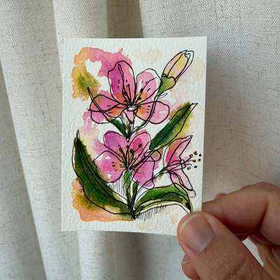 Lily aceo art card thumbnail 2