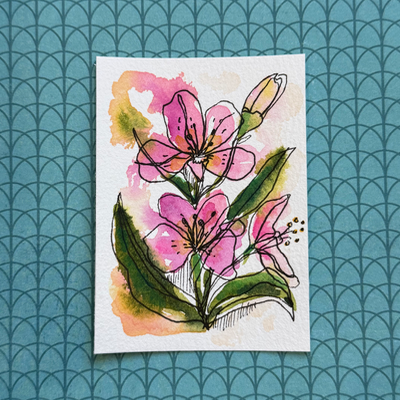 Lily aceo art card thumbnail 1