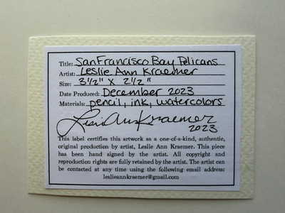 San Francisco Bay Pelicans aceo art card thumbnail 3