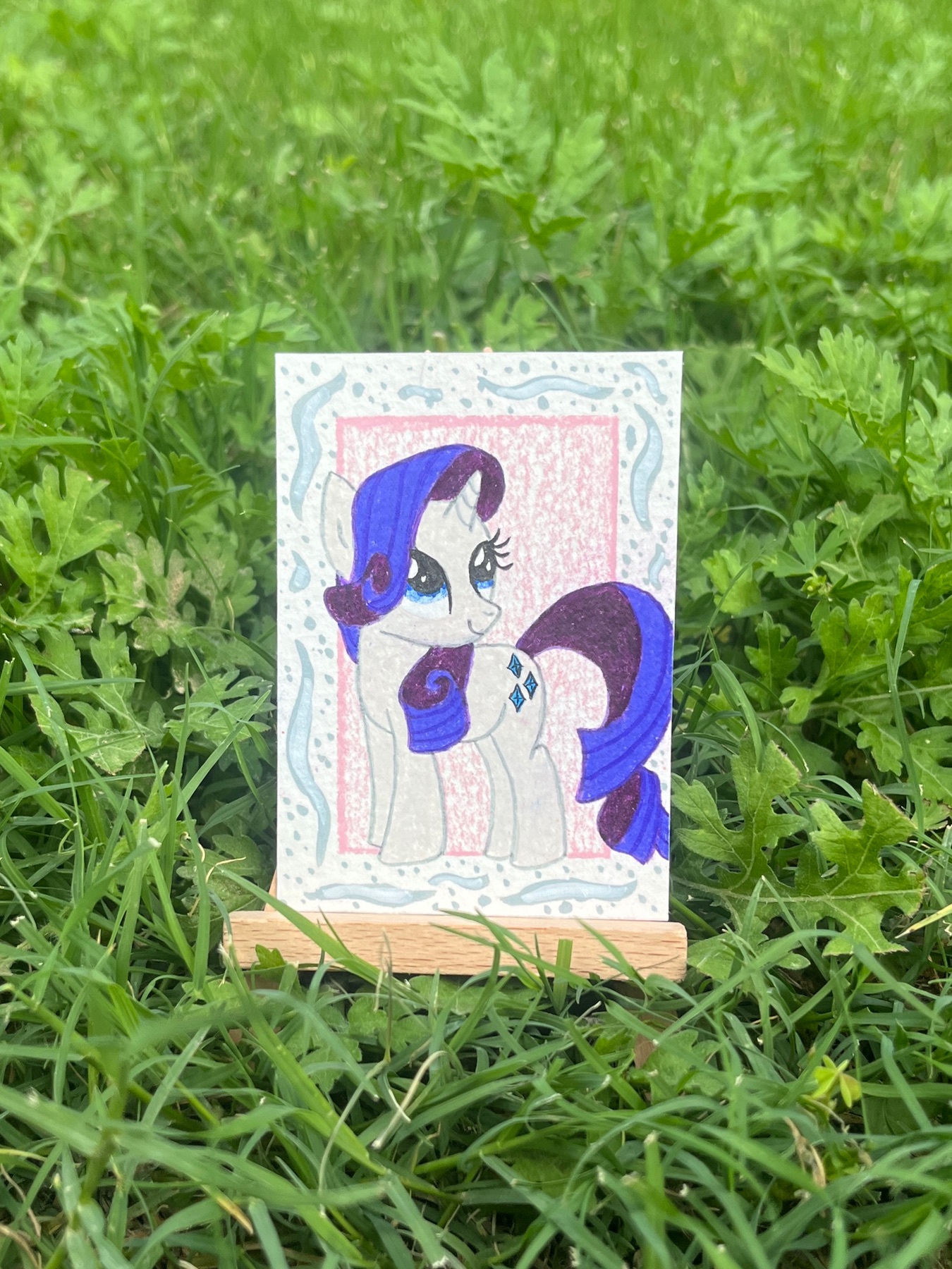 White Pony - Art Style Exercise #6 aceo art card