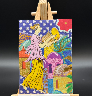 Bundle of 2 Original collages by Lyndsay Aznaurov aceo art card thumbnail 2