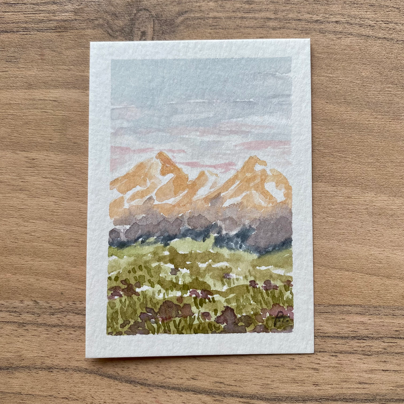 Pink Skies aceo art card