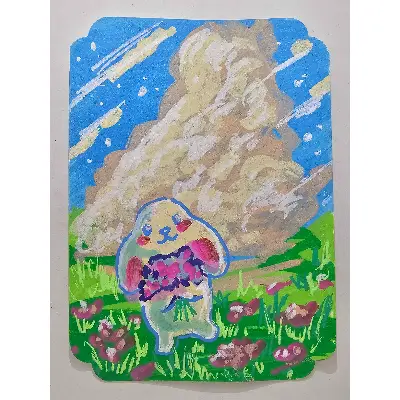 Sweet Bunny aceo art card thumbnail 1